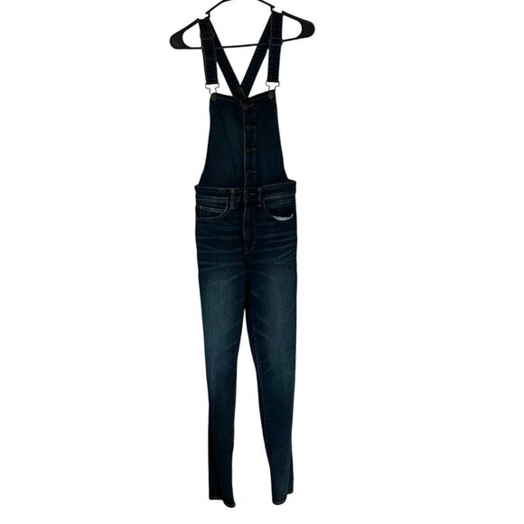 American Eagle Women’s Next Level Stretch Denim Jegging Overalls Size 6 Long - Picture 1 of 12